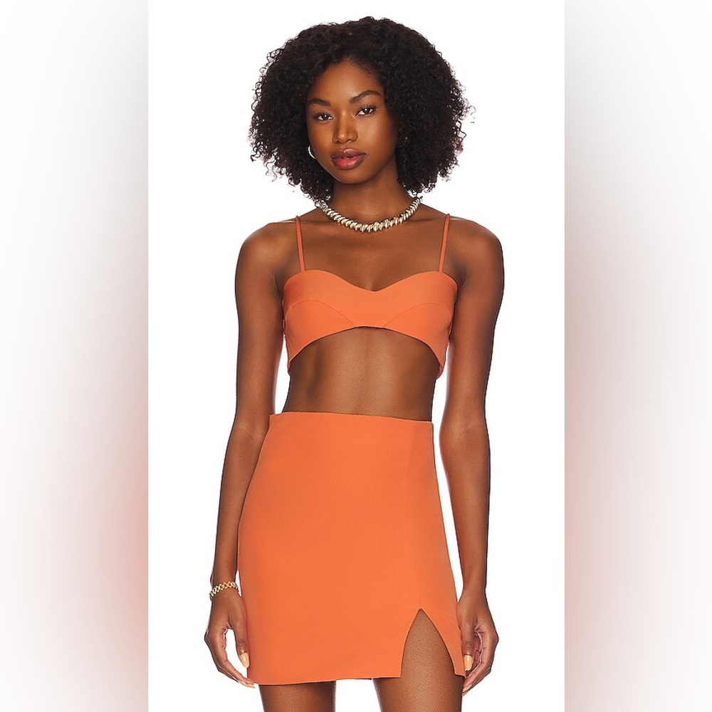 NWT Bardot Athena Crop Top Orange Fizz XS (US 2)